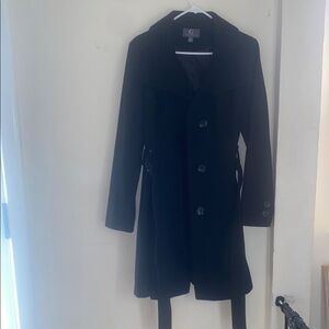 Gallery Black Pea Coat with Classic Tailored Style